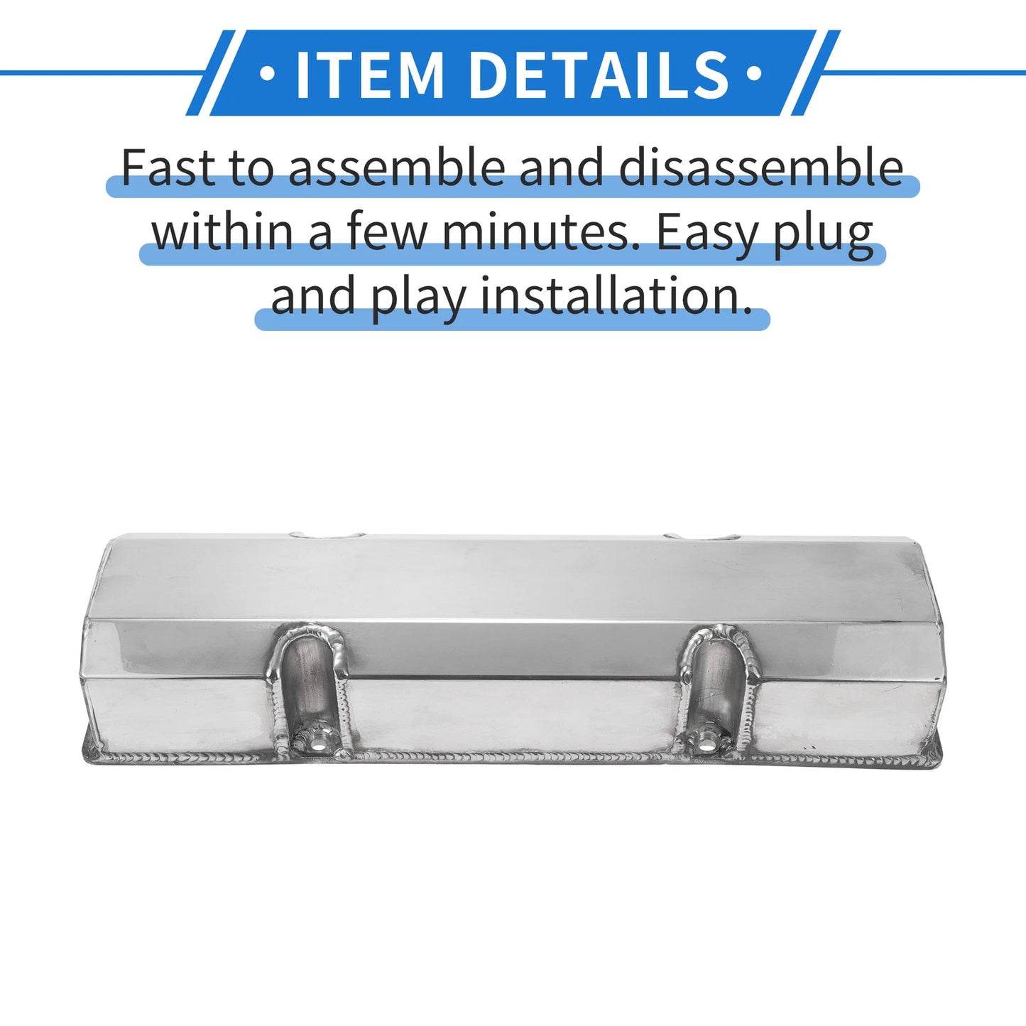 Valve Cover for Chevy Chevrolet SBC Silver Tone with Bolts Gaskets