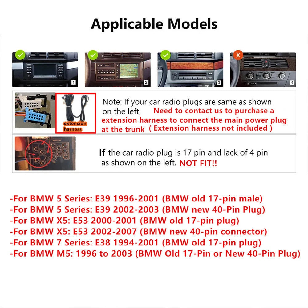 10.33'' Carplay Stereo GPS Navigation for BMW E38 E39 E53 M5 X5 (1995-2006)