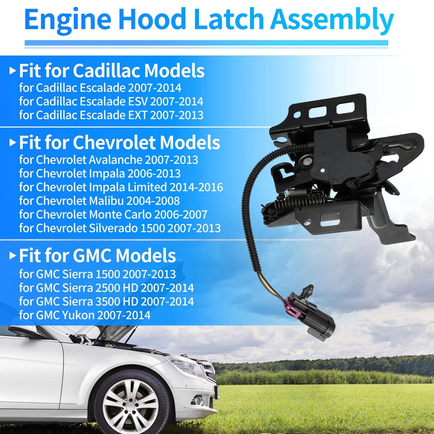 Hood Latch Lock for GMC Sierra 3500 HD (2007 - 2013)