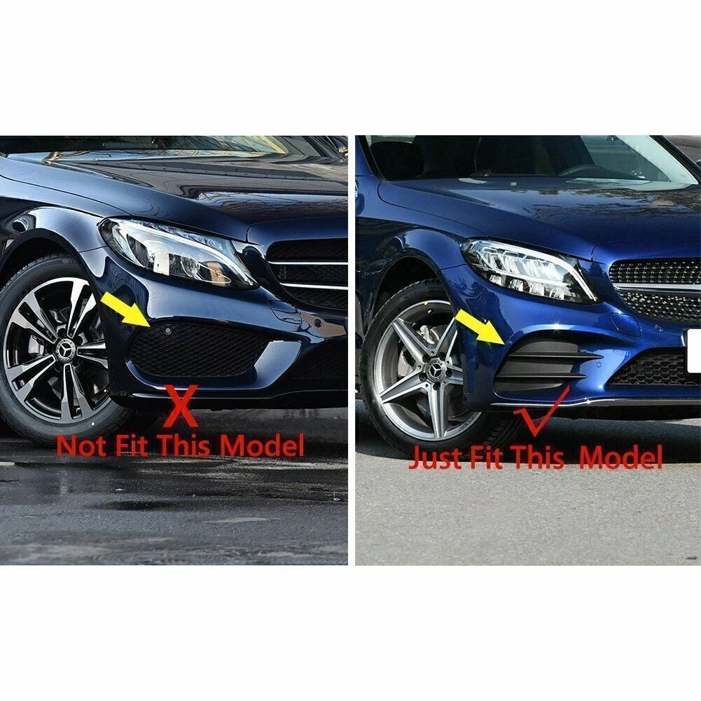 Front Fog Light Mesh Cover Trim for Benz C-Class C300 (2019-2021)