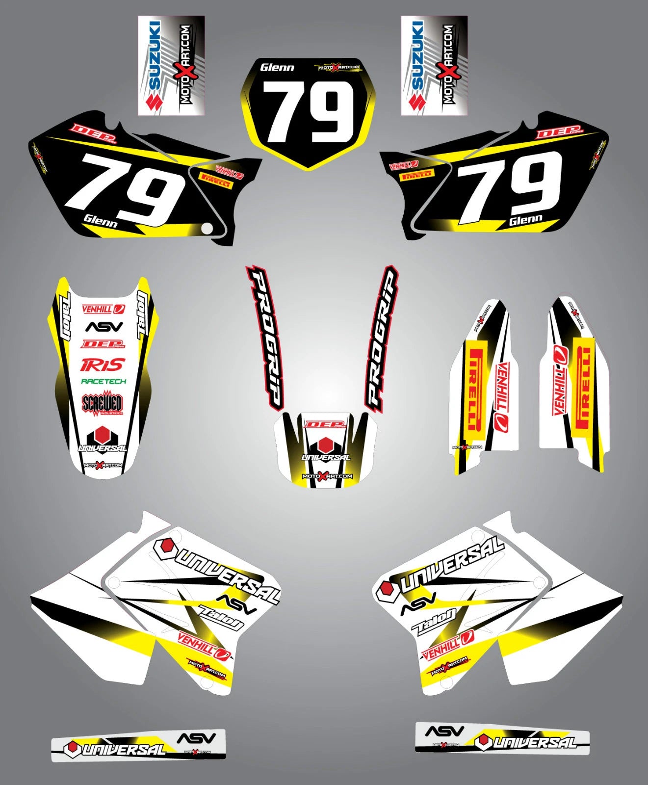 Custom Graphic Kit - STORM for SUZUKI RM 125 (2001-2012) Stickers Decals