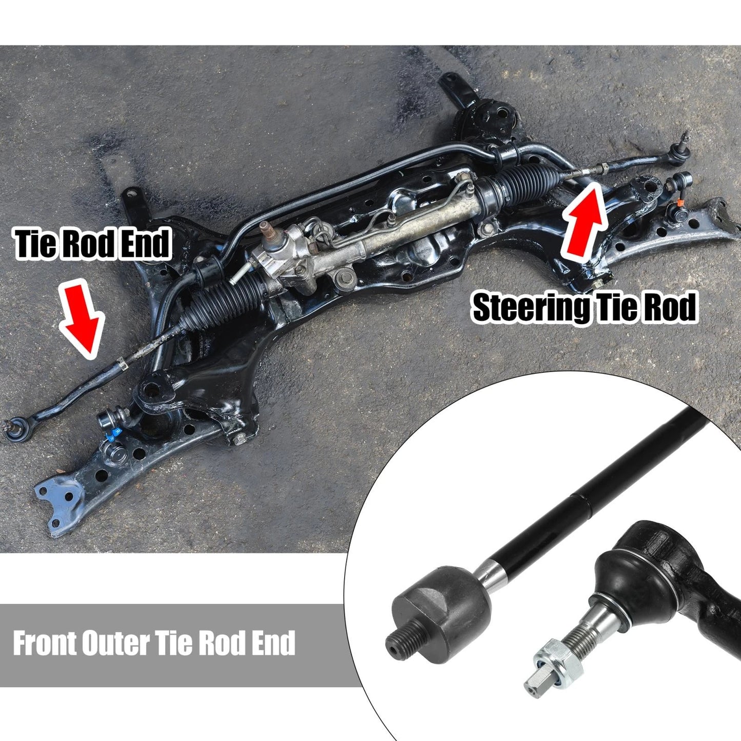 4 x Front Tie Rod for Dodge Challenger Charger (2011-2018) (2011-2019)