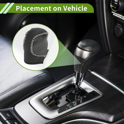Black Carbon Fiber Gear Shift Knob Cover for Honda Civic
