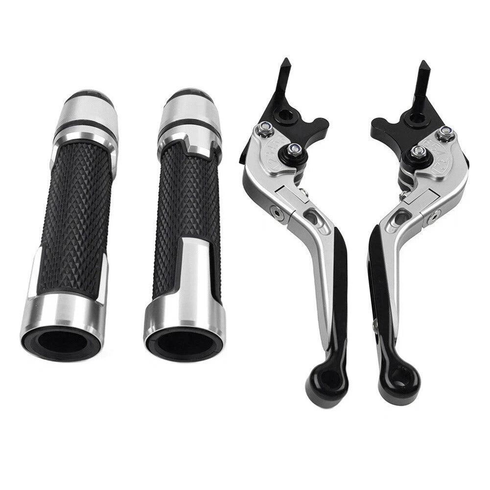 Silver Extendable Brake Clutch Levers Grips Set for Kawasaki ZX14R (2006-2023)