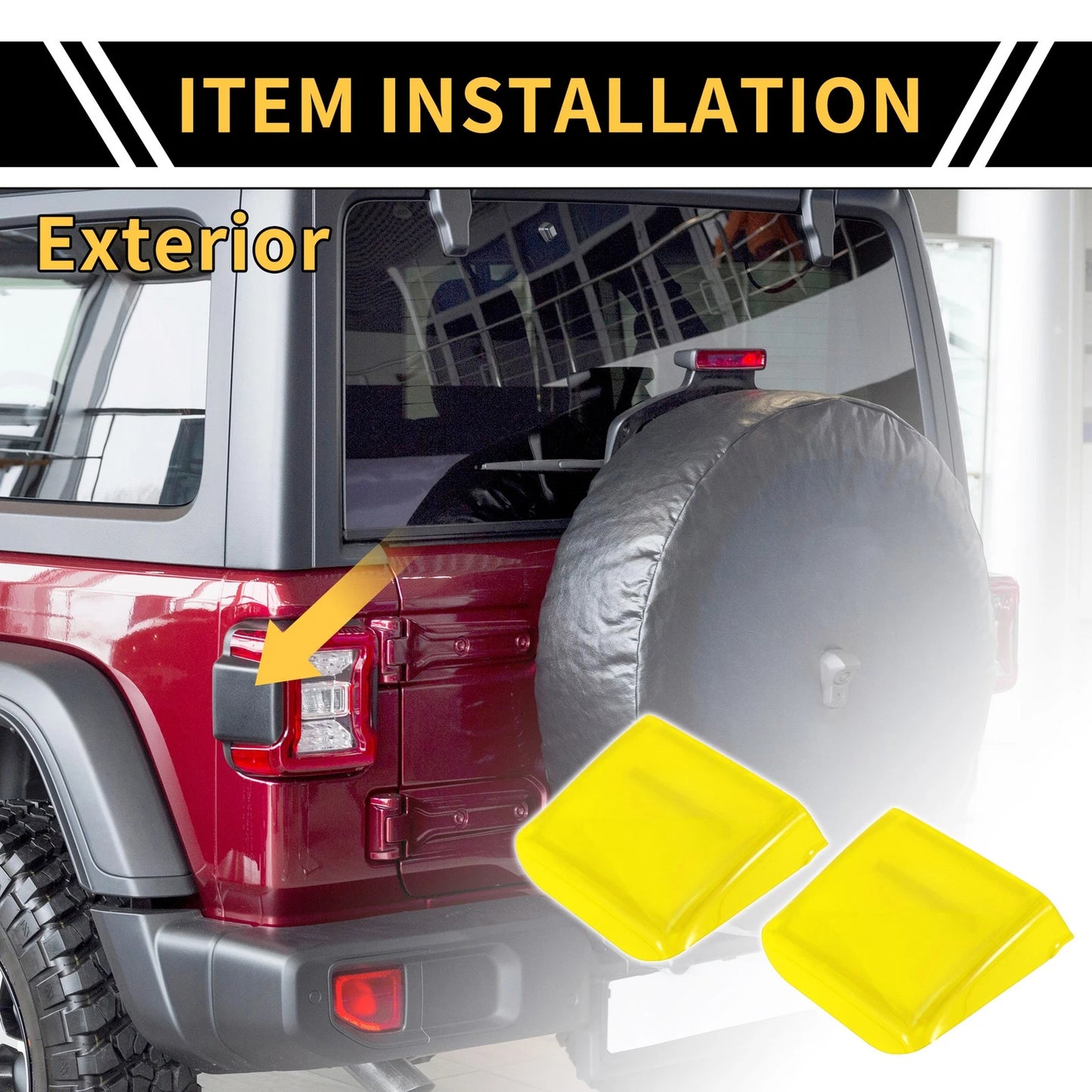 Tail Light Side Cover Trim for Jeep Wrangler JL JLU (2018-2024) Yellow