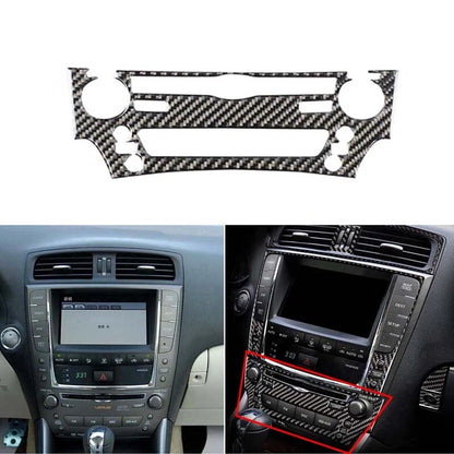 Carbon Fiber Canter Console Volume CD Panel Cover Trim Fits Lexus IS 2006-2012