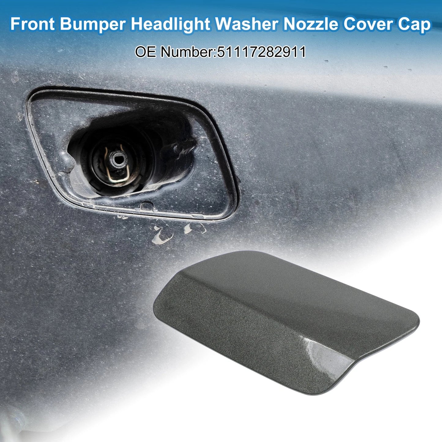 Bumper Headlight Washer Nozzle Cover for BMW 640i (2012-2015) Gray