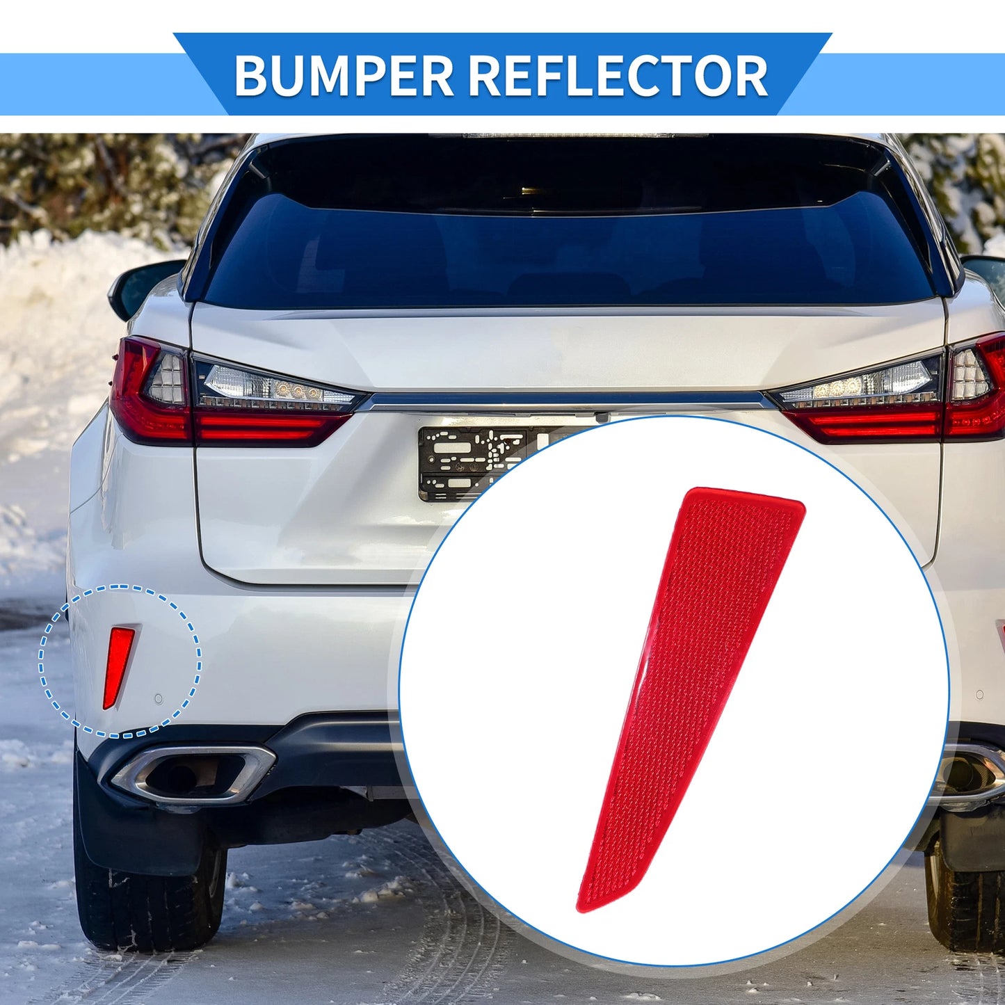 Rear Left Bumper Reflector for Lexus RX350 2016-2019 Red