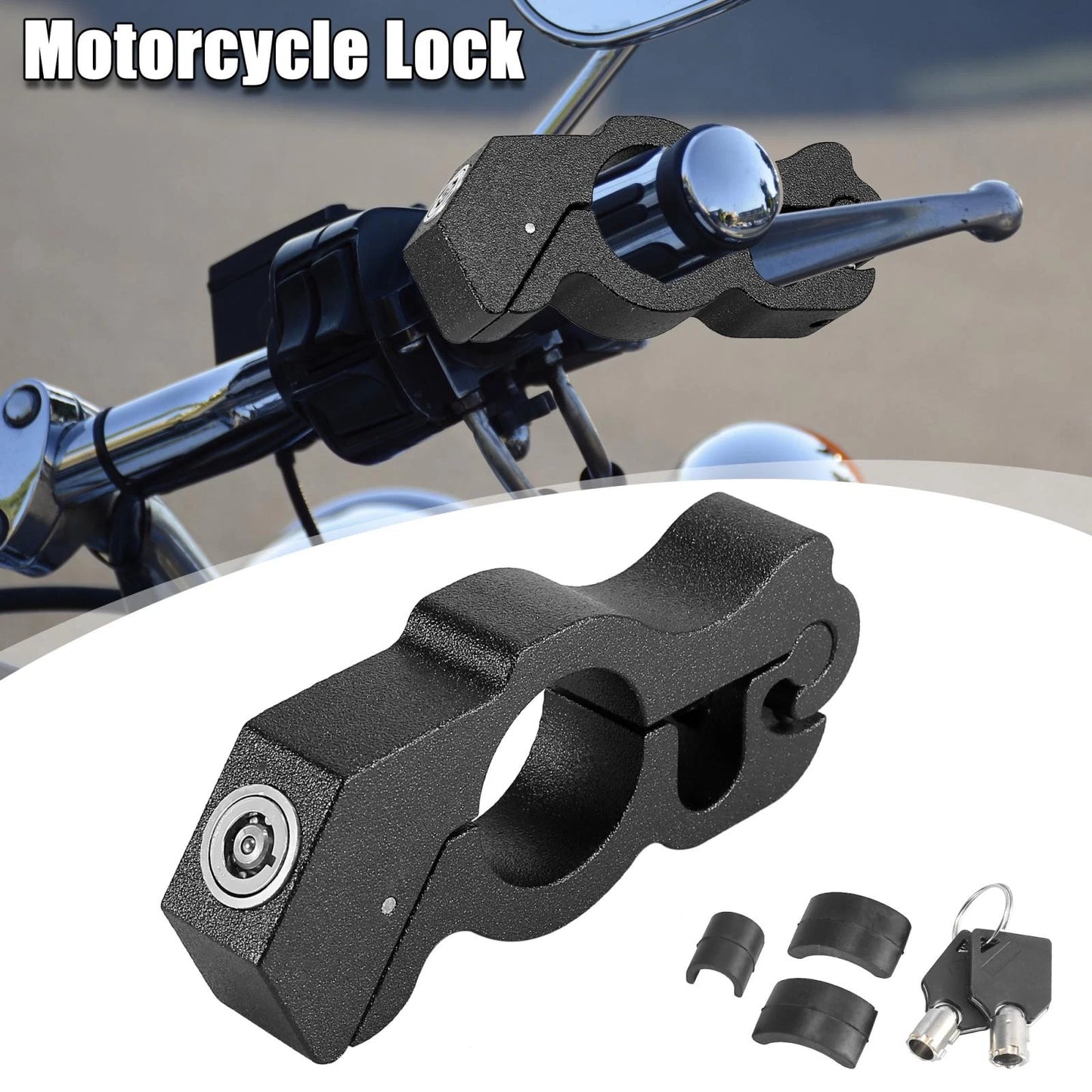 Brake Lock / 2 x Keys / Adjustable CNC Aluminium Alloy Handlebar for Motorcycle