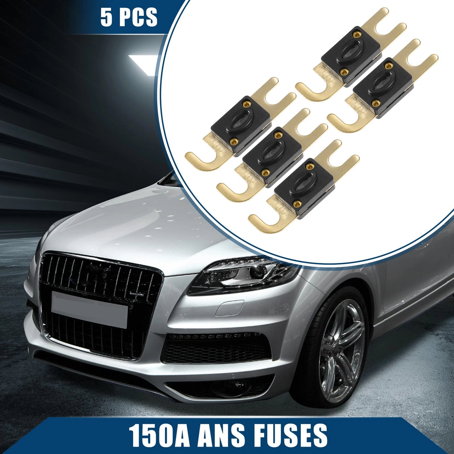5 x ANS Fuses 150A AFS Bolt-on Fuse for Car / Motorcycle Brass