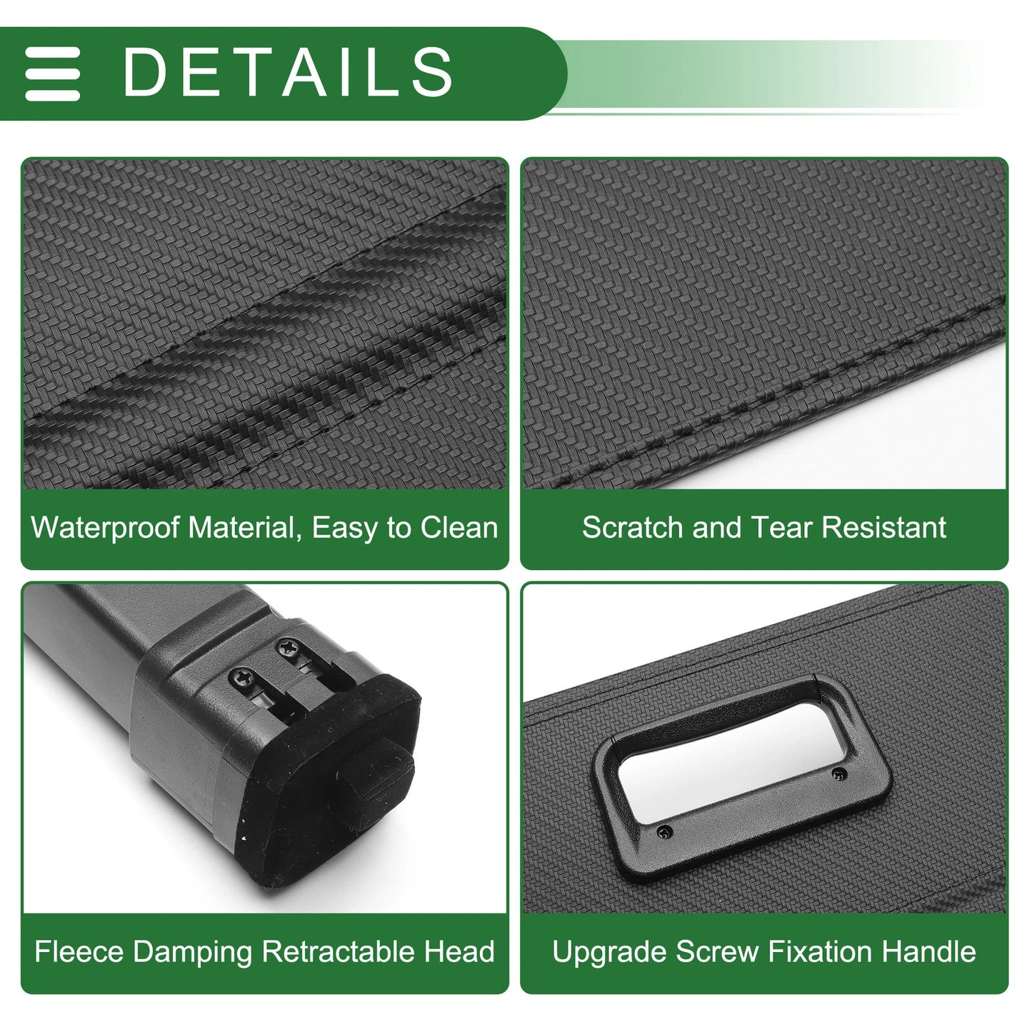 Trunk Retractable Cargo Cover for Ford S-MAX 2007-2014 Black Carbon Fiber
