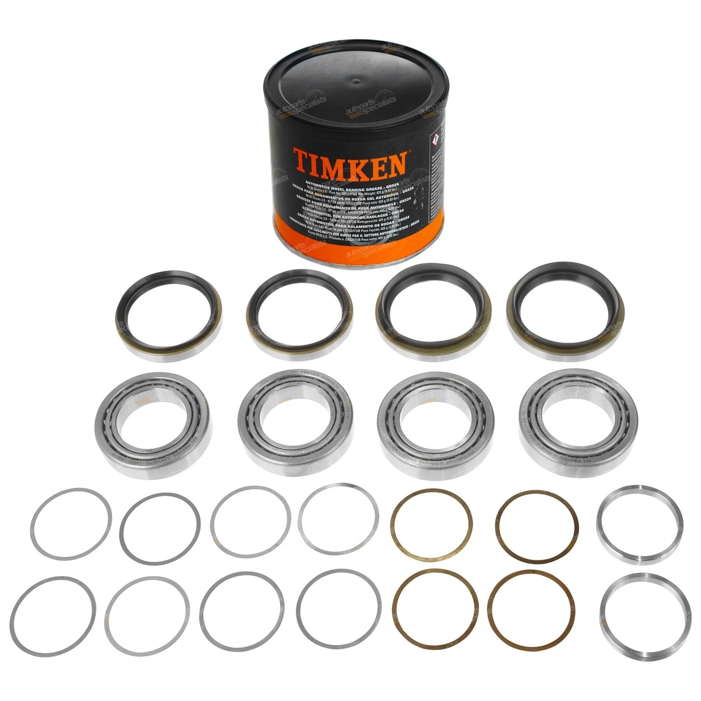 Front Wheel Bearing Kits + Grease for Kia Rio BC 4 cyl 1.5L A5D (2000-2005)