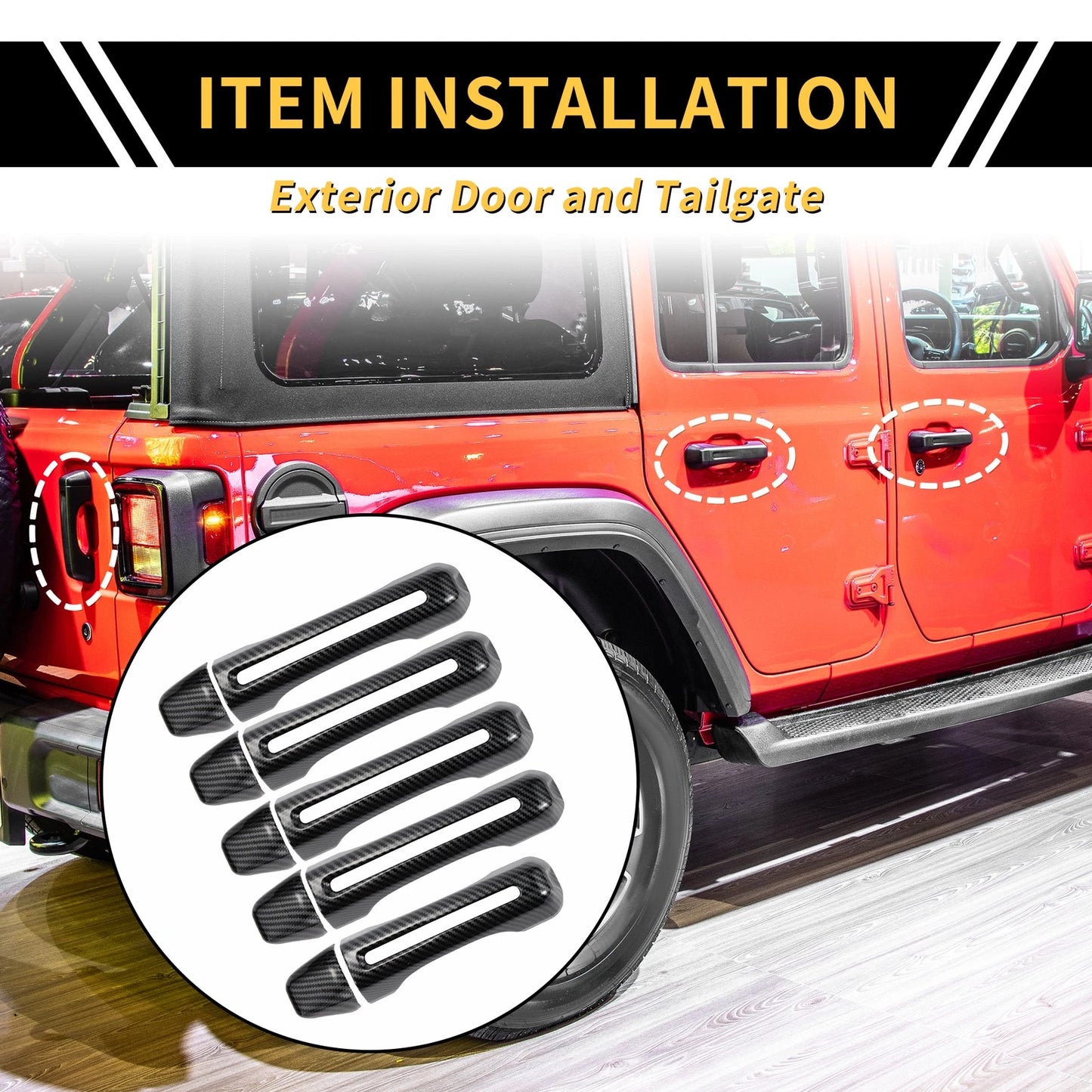 Door Tailgate Handle Cover for Jeep Gladiator JT (2020-2023)