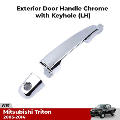Outer Door Handle Chrome Front RH Fits Mitsubishi L200 Triton Ute 2005-14 D06