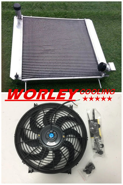 3ROW Aluminum Radiator + Fan for Jaguar XKE 3.8L (1961-1964)