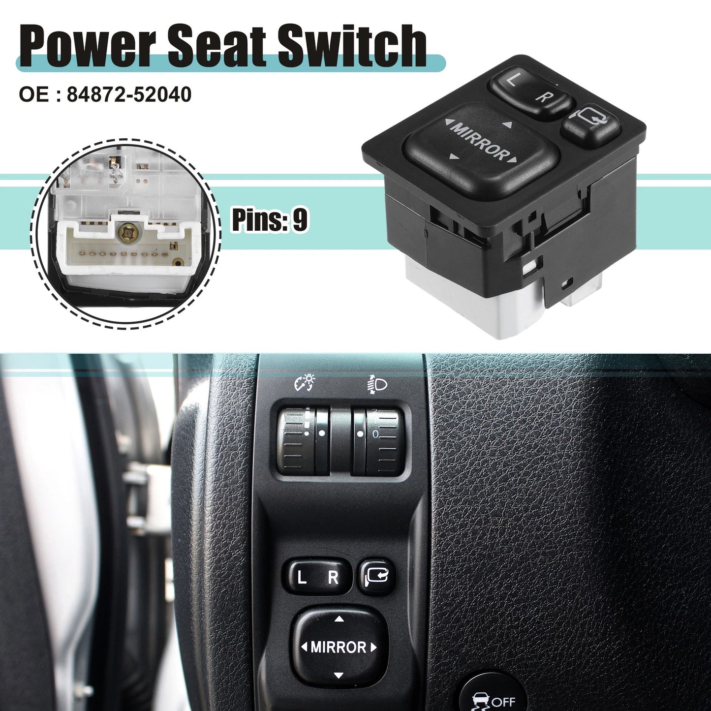 1 Set Power Rear View Mirror Switch Remote Control for Toyota