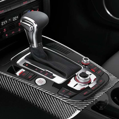4pcs Carbon Fiber Center Console Gear Shift Cover Trim Fit For Audi A5 2009-2016