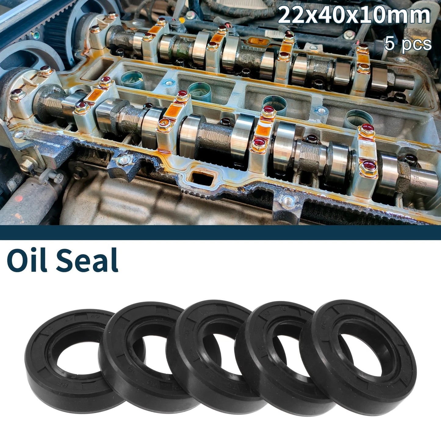 Oil Seal / 22x40x10mm / NBR Rubber Seal Ring 5Pcs for Car