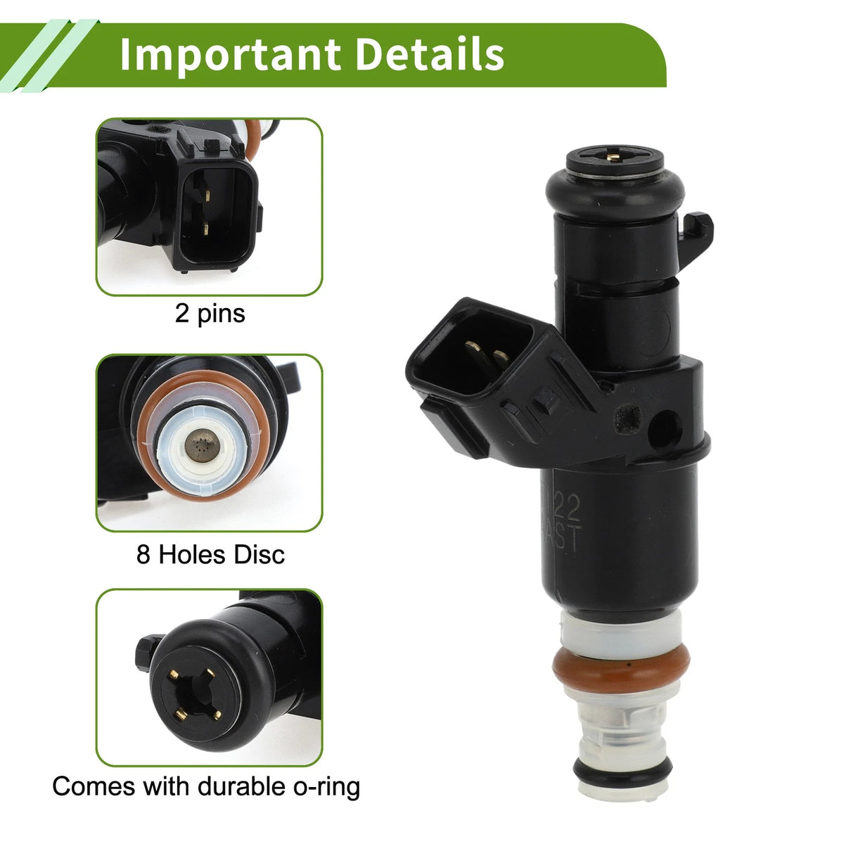Fuel Injector 16450RBB003 for Honda Civic Si 2006-2011 1 Pc Black