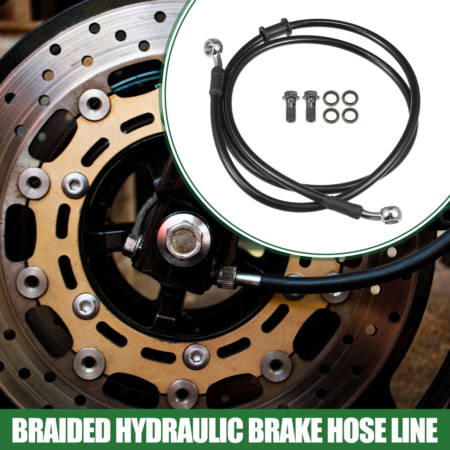 120cm Motorcycle Braided Hydraulic Brake Line Oil Hose
