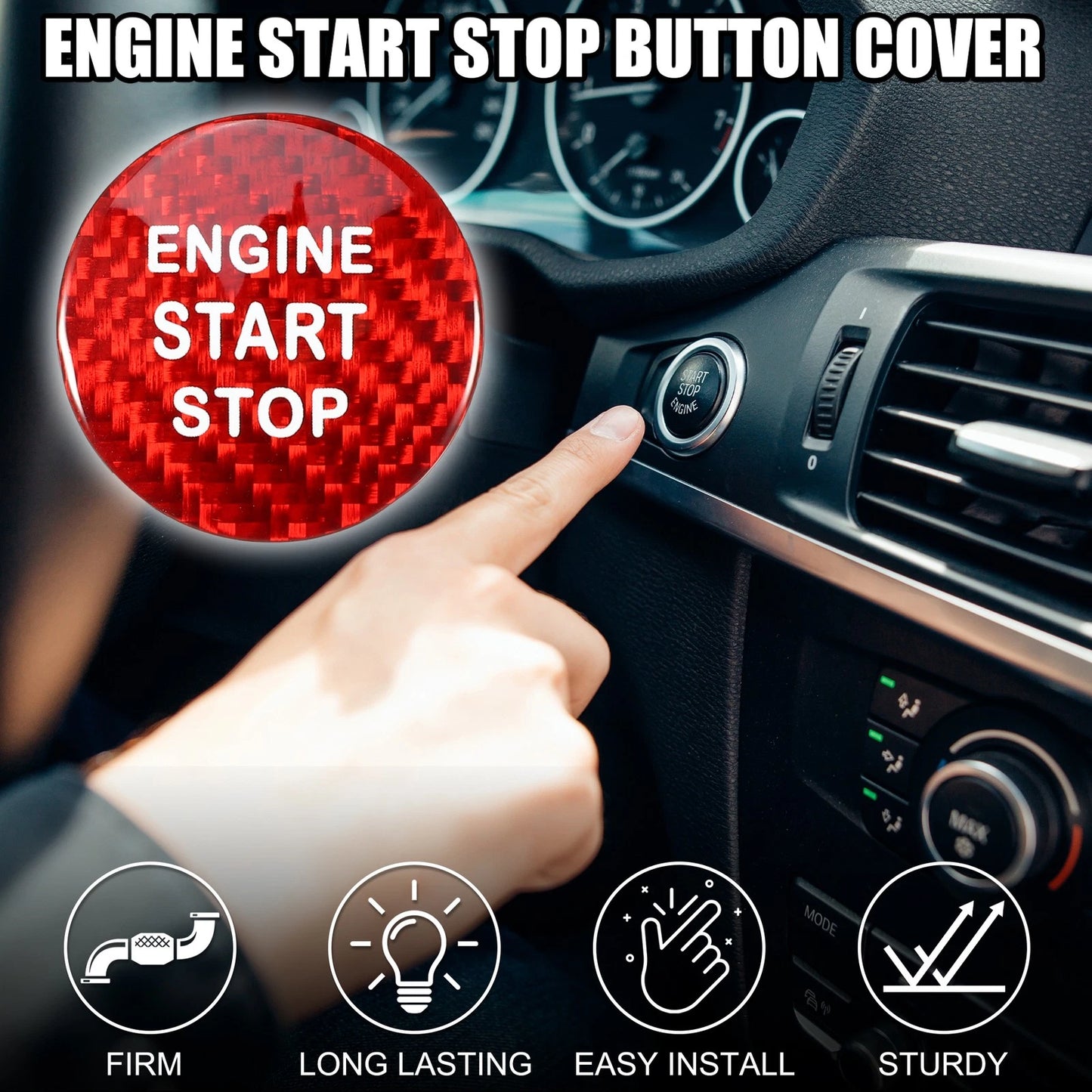 Red Engine Start Stop Button Cover for Subaru BRZ (2013-2021)