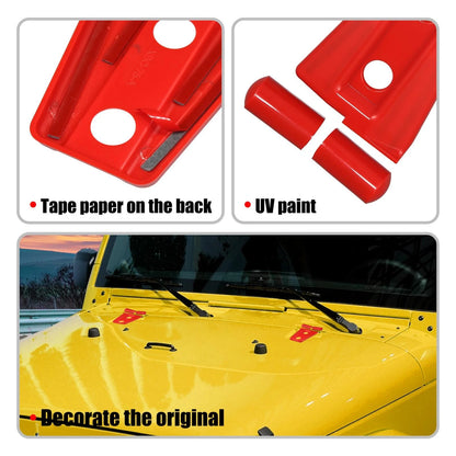 Engine Hood Hinge Cover Trim for Jeep Wrangler 2007-2018 Red