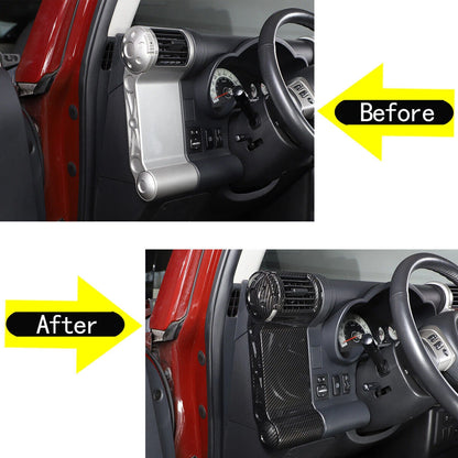 Carbon Fiber Dash Air Vent Frame Trim Cover for Toyota FJ Cruiser (2007–2014)
