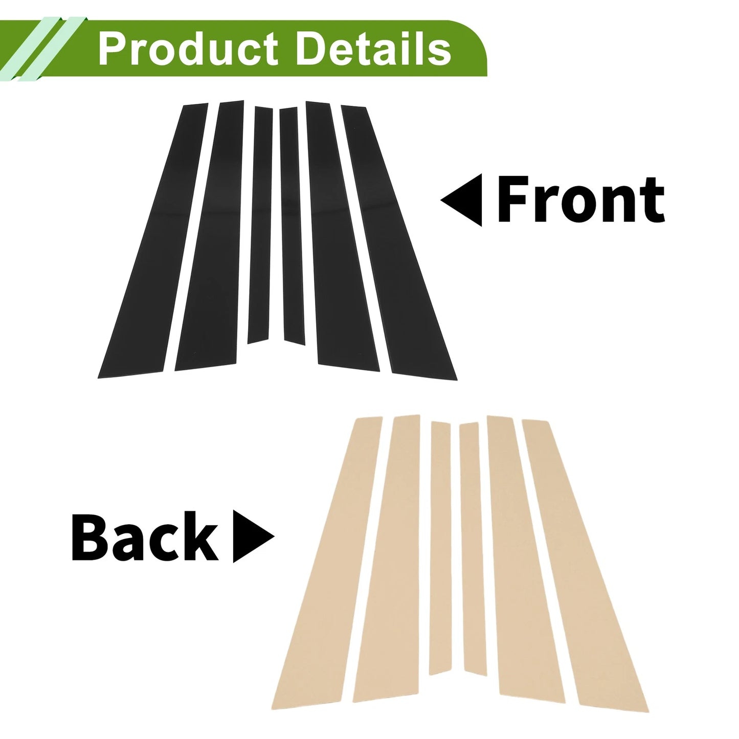 6 Pcs Black Door Pillar Window Trim for BMW 7-Series (1995-2001)