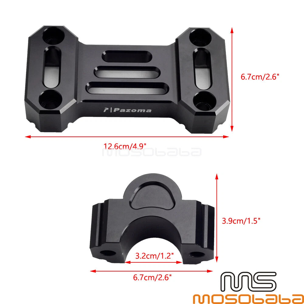 1" Handlebar Riser Extension w/Top Clamp Cover for Harley Pan America 1250 (21-23)