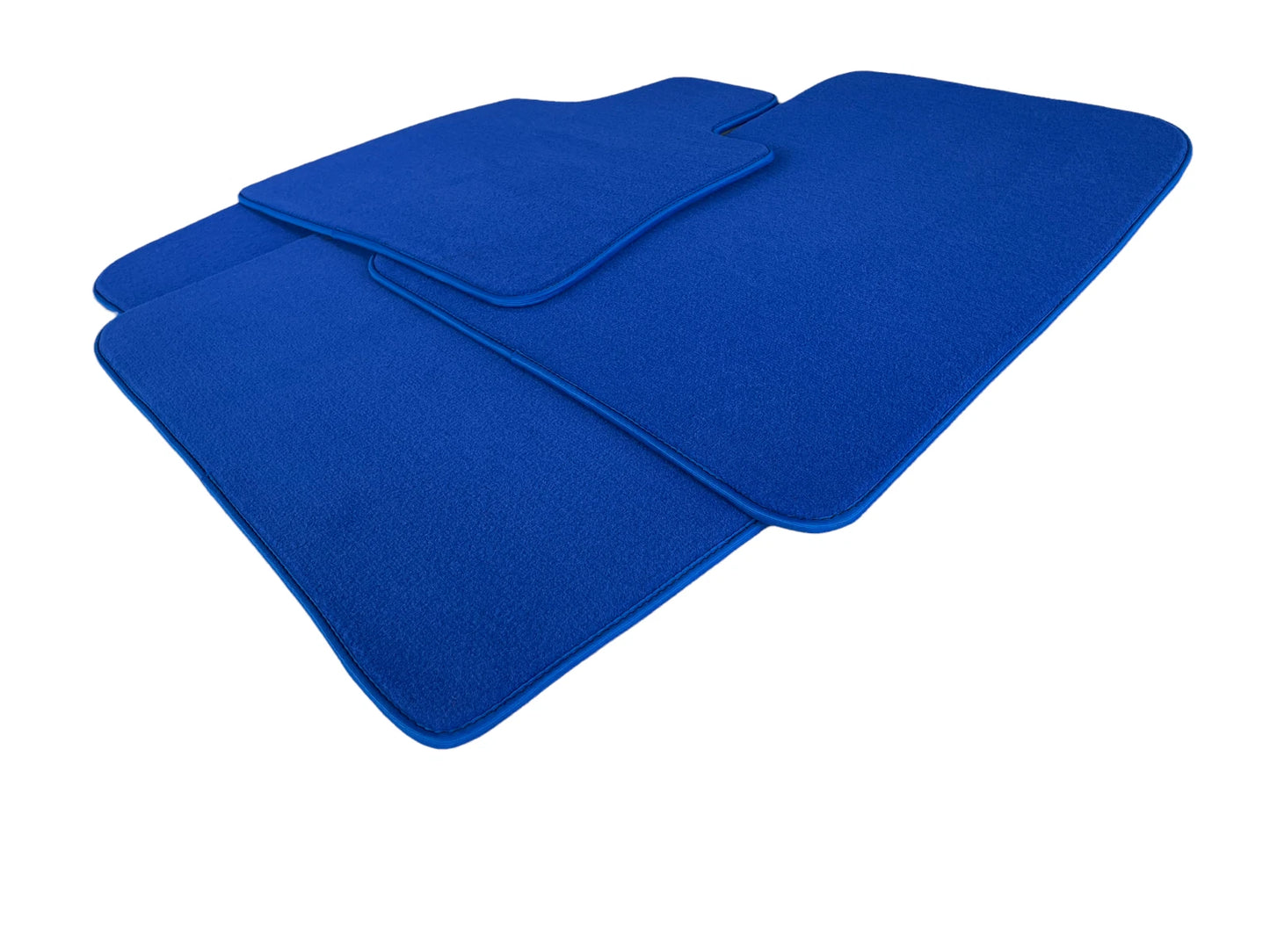 Premium Blue Leather Floor Mats for Rolls Royce Shadow (1965-1977)