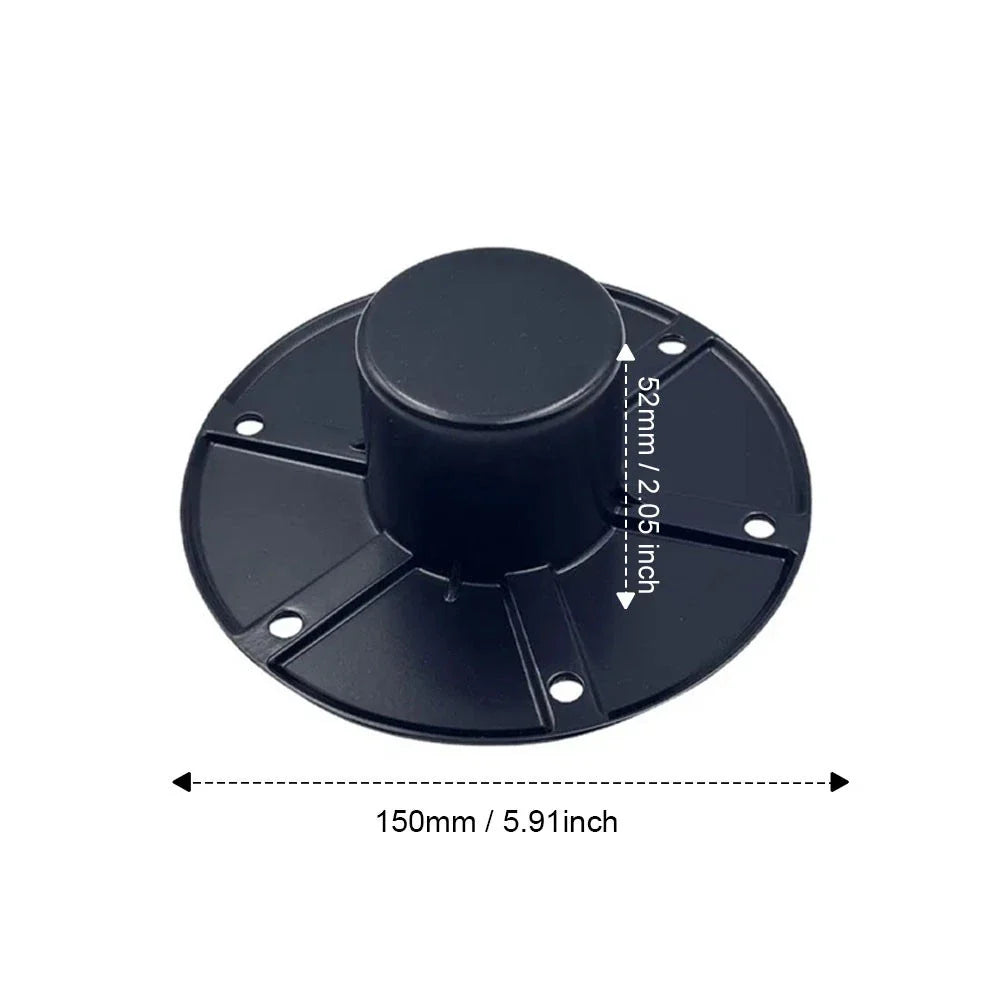 Black Aluminum Table Leg Base for RV Boat with Round Flush Mount Design