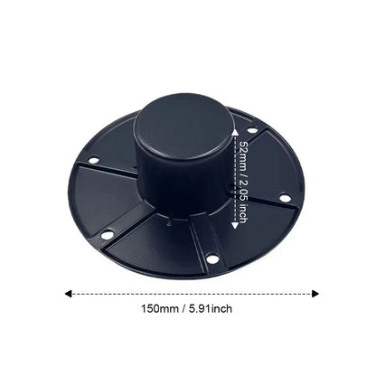 Black Aluminum Table Leg Base for RV Boat with Round Flush Mount Design