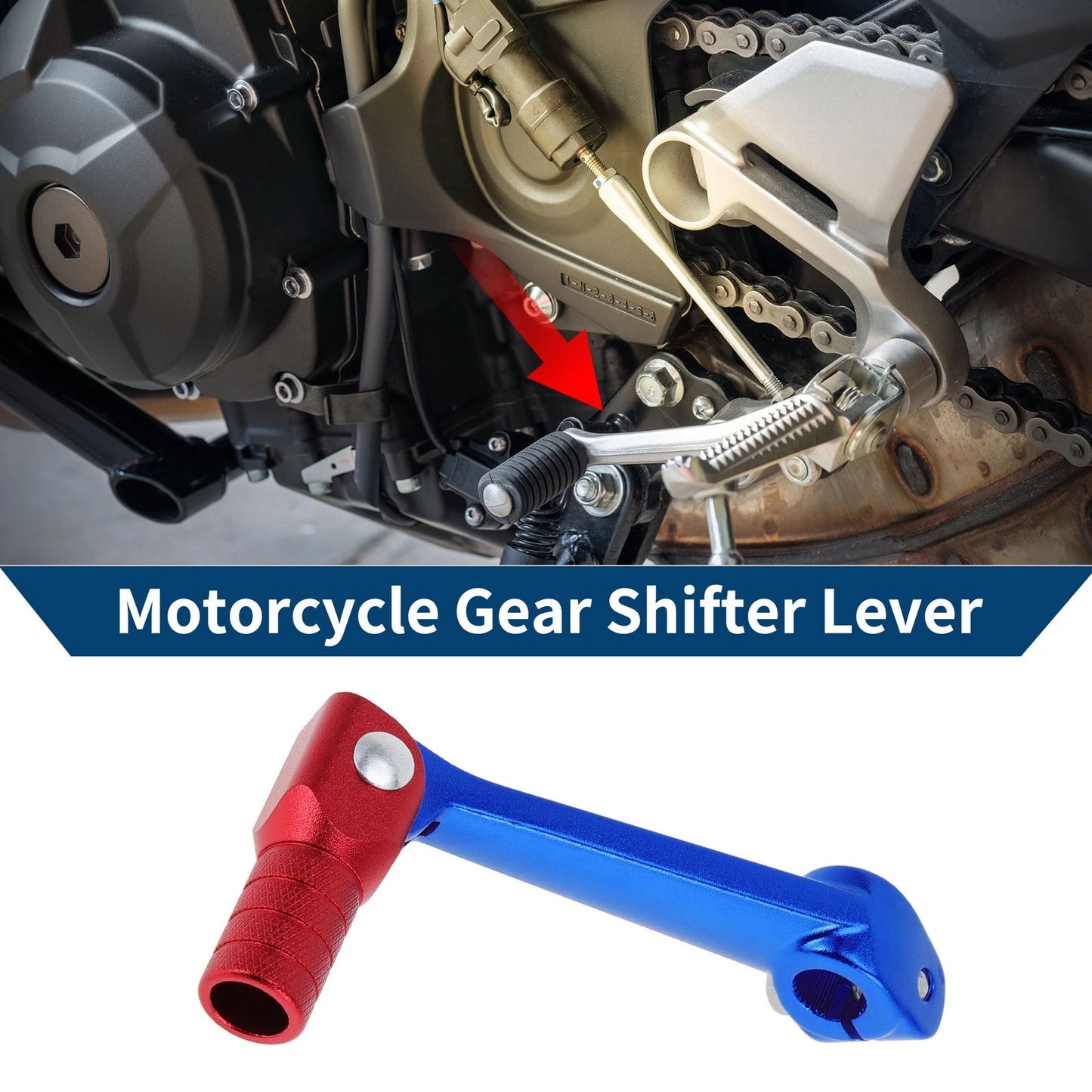 Folding Gear Shifter Lever Blue/Red Head for Bosuer M5
