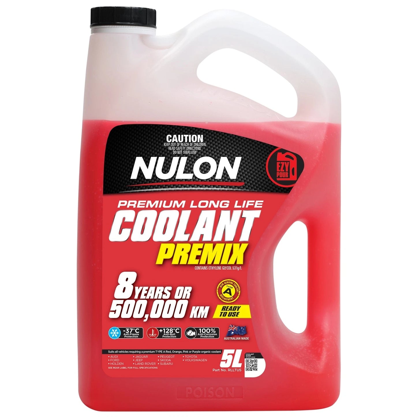 Nulon Red Premium Long Life Coolant 5L for Various Makes & Models