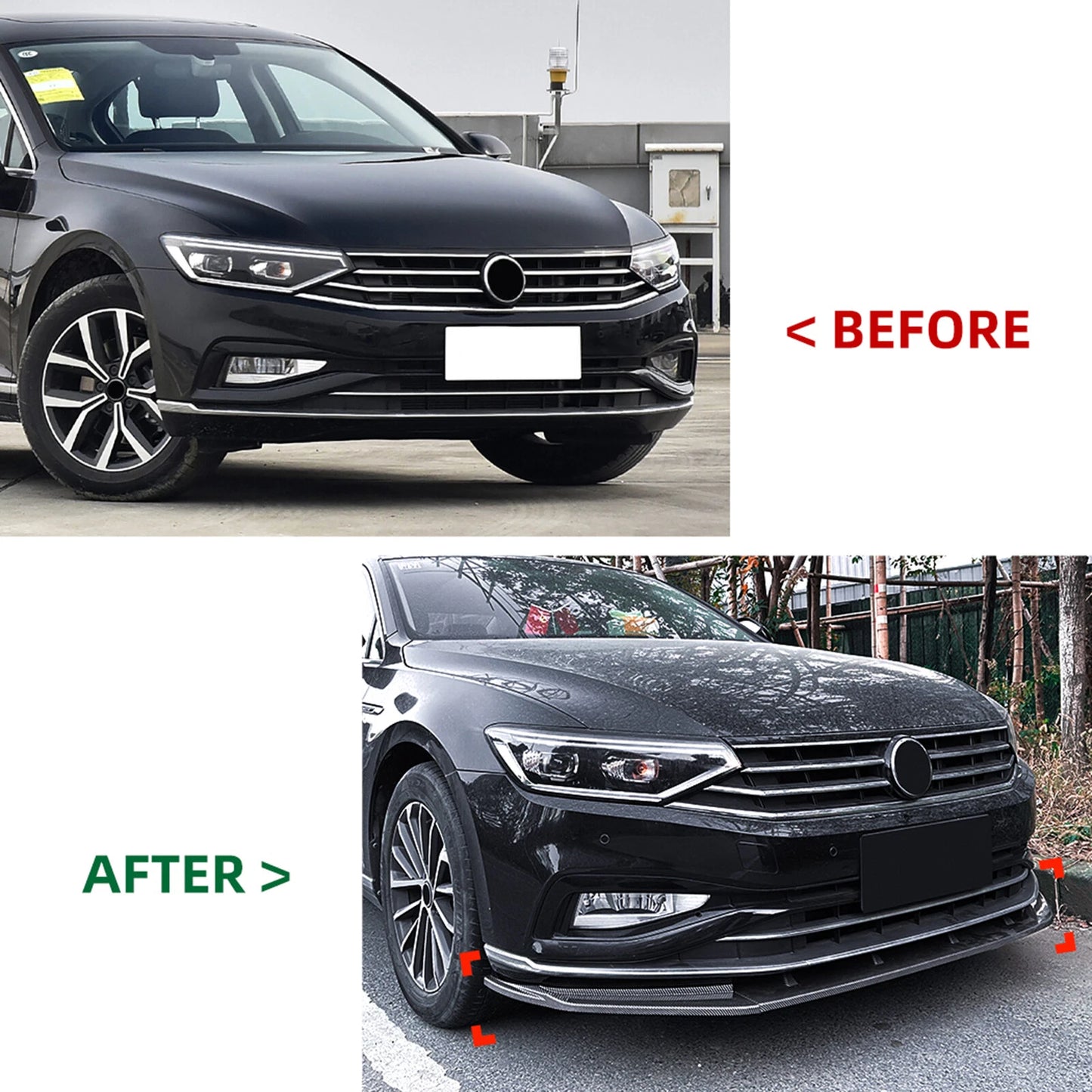 Front Lower Spoiler Lip Splitter for VW Passat B8.5 (2020-2023)