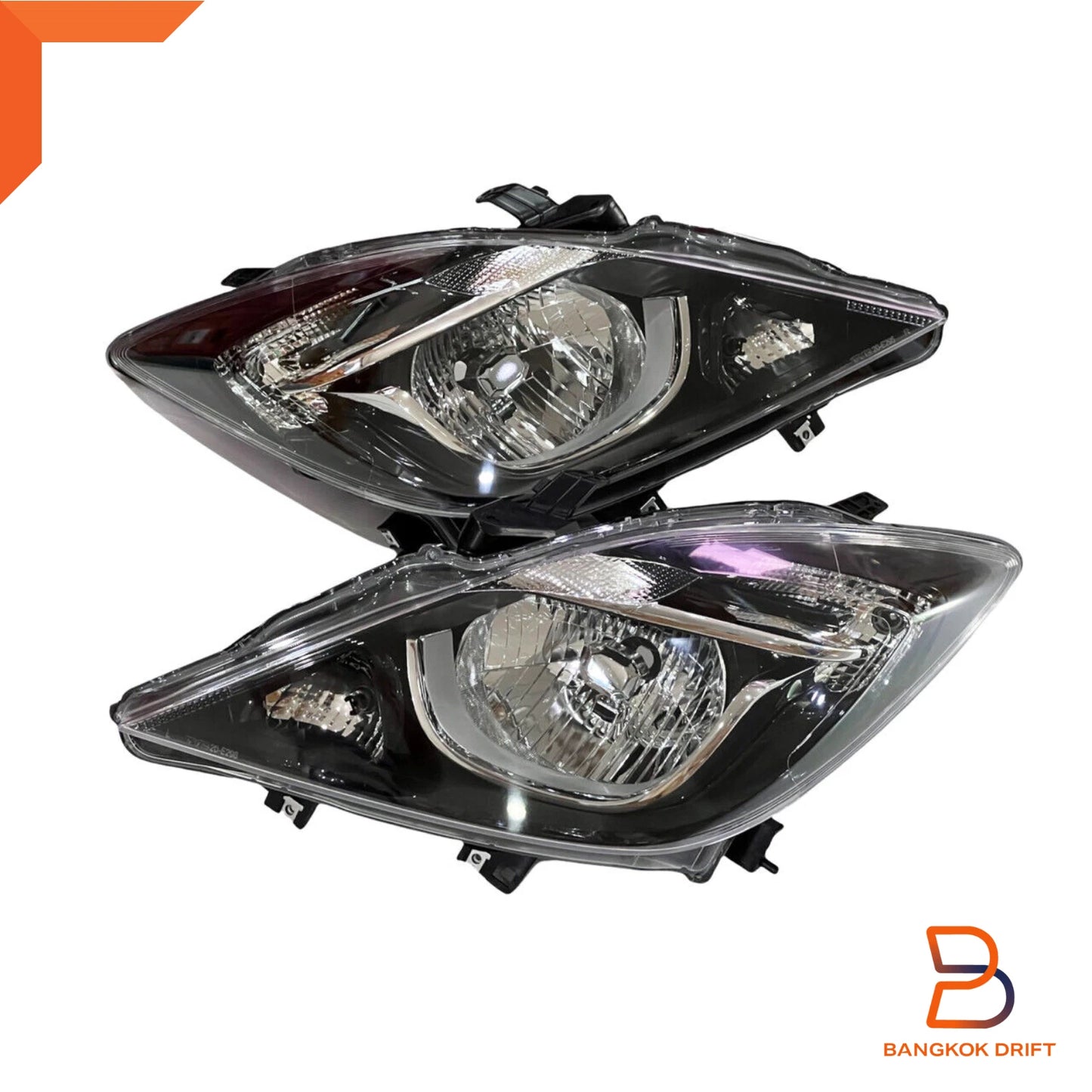 PAIR BLACK BODY HEADLIGHTS for MAZDA BT-50 UTE (2012-2019)