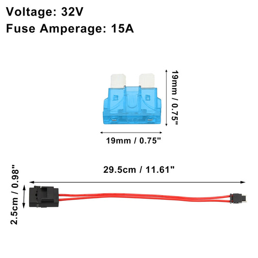 15A Low Profile Mini Fuse Adapter for Cars