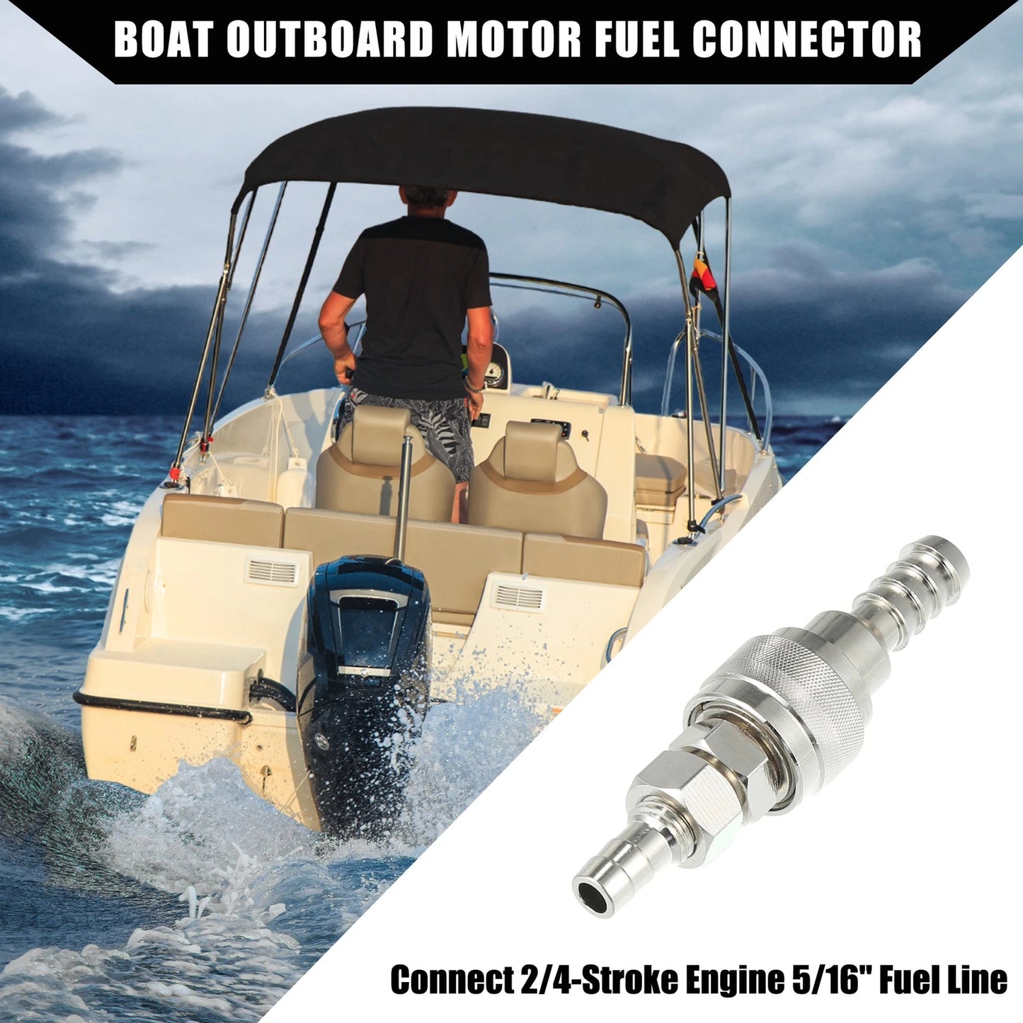 5/16" Boat Fuel Connector Male Nut for Tohatsu & Nissan Outboard (2-4)