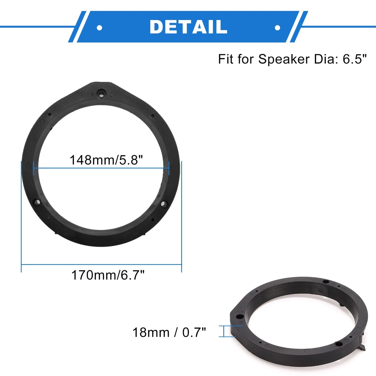6.5'' Speaker Spacer Rings for Honda Civic  -  Tweeter Spacers