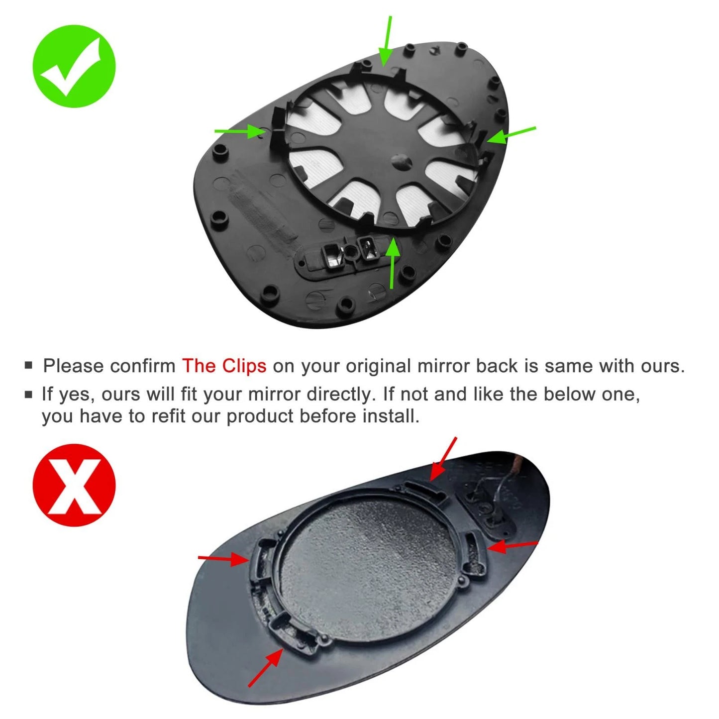 Heated Driver Mirror Glass w/ Backing Plate for BMW E82 E90 E91 E92 (2007-2013)