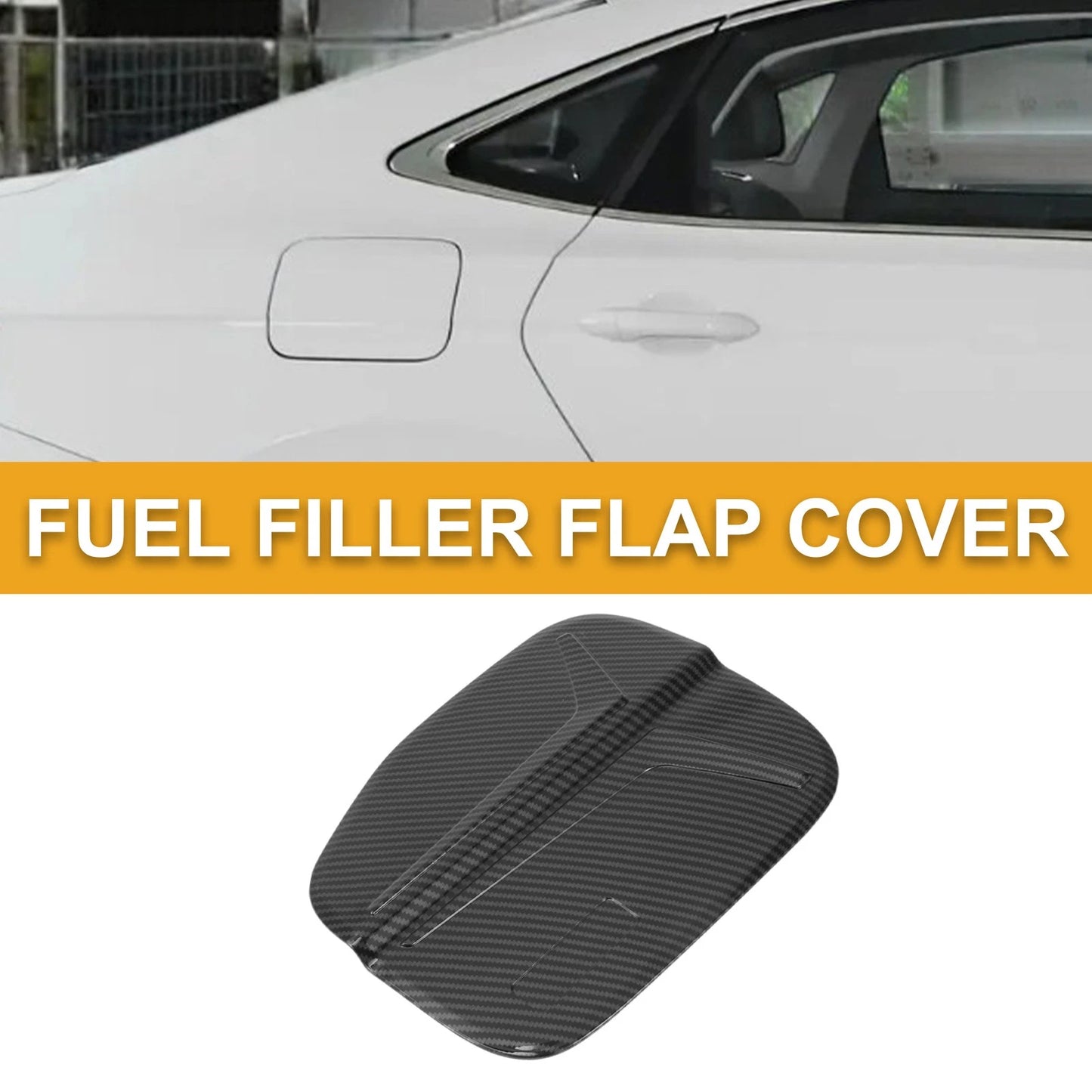 Fuel Tank Door Cap for Honda Accord (2023-2025) Carbon Fiber Black