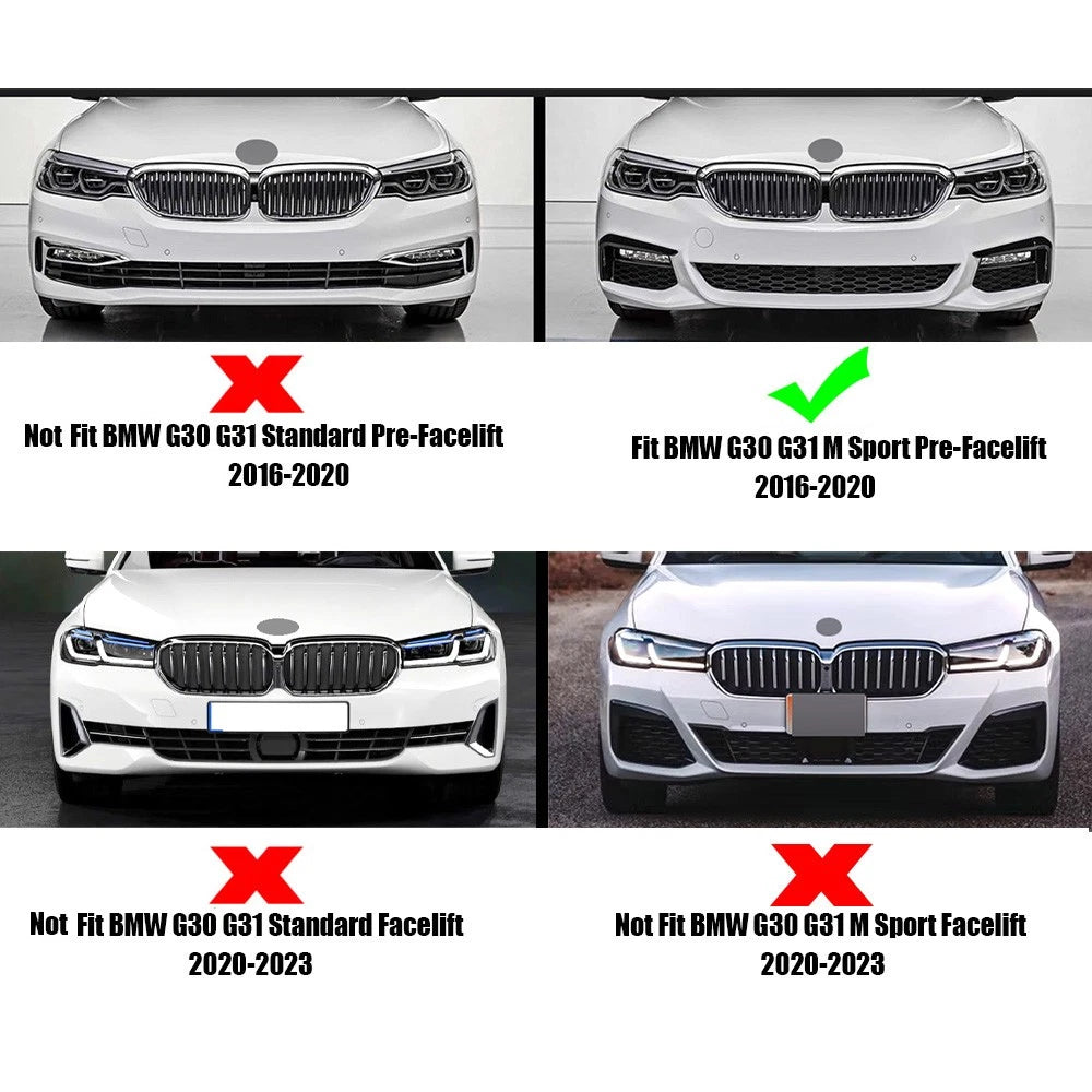 Front Bumper Fog Light Eyelid Cover for BMW 5 Series (2016–2020)