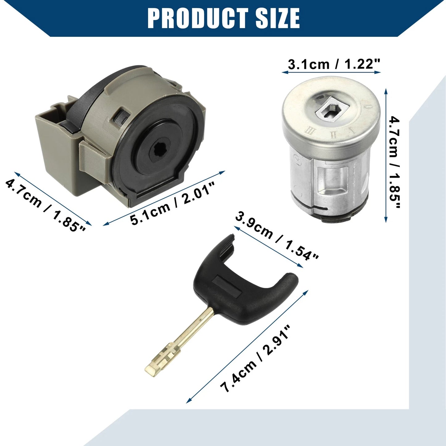 Ignition Switch with Key for Ford Fiesta (2001-2008)
