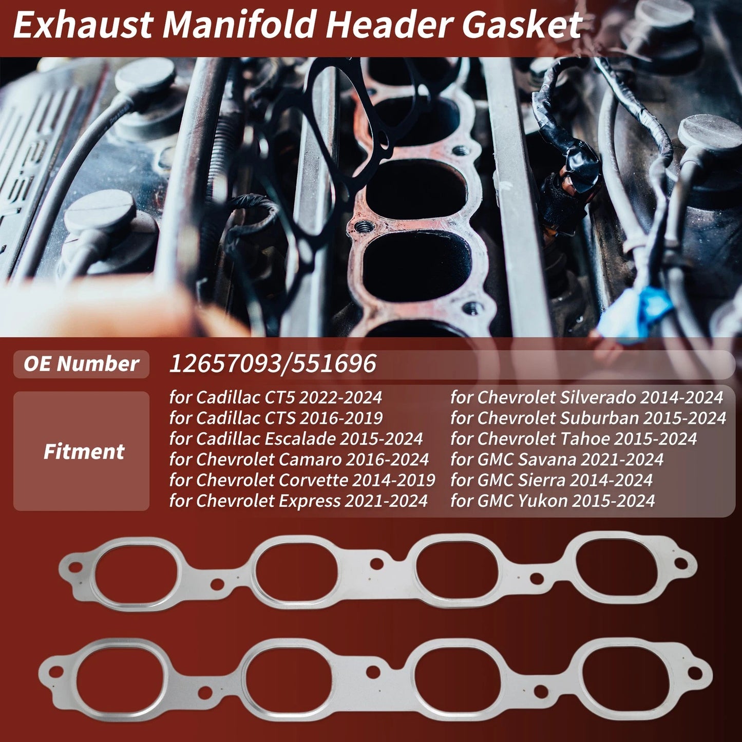Manifold Exhaust Gasket Seal for Cadillac Chevy GMC