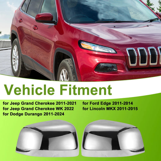 1 Pair Mirror Cover Cap Replacement for Jeep Grand Cherokee (2011 - 2021)