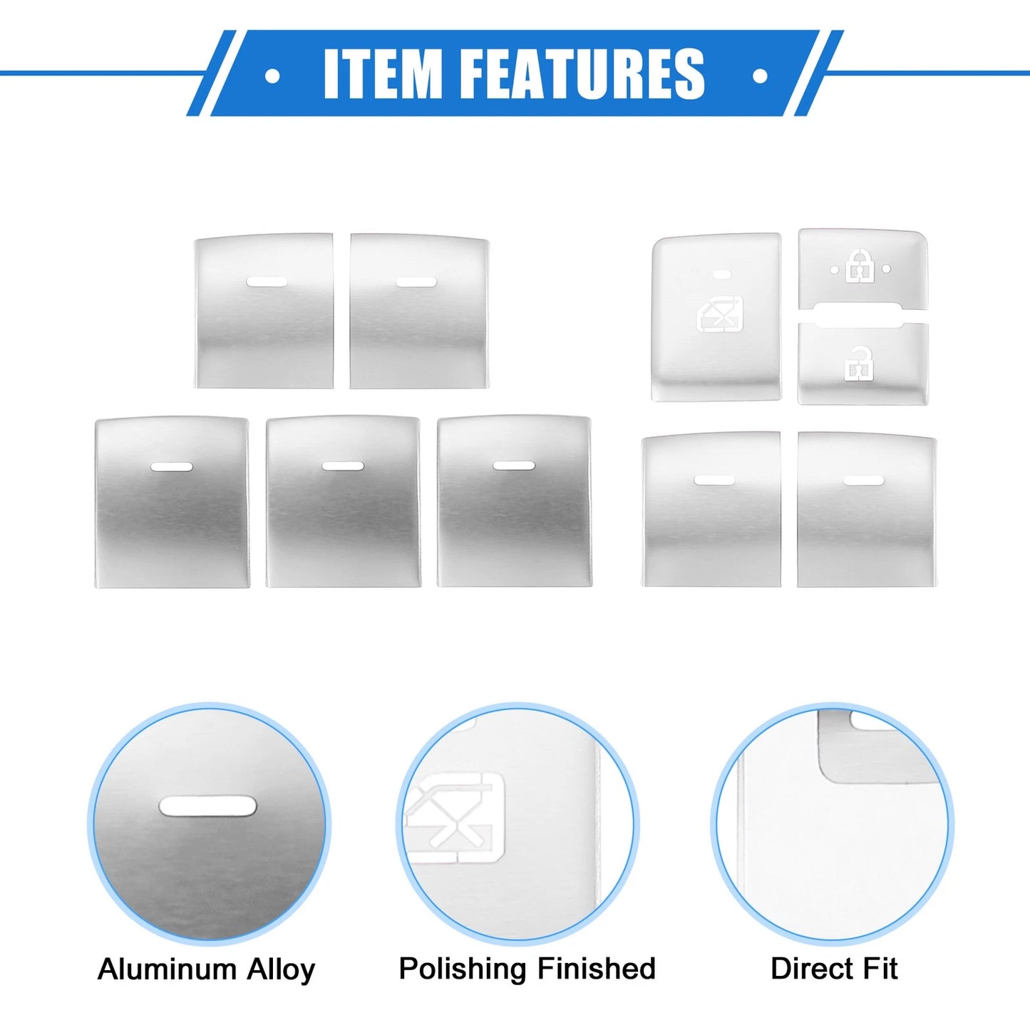 10 x Car Window Switch Button Covers for Toyota Highlander (2020-2022)