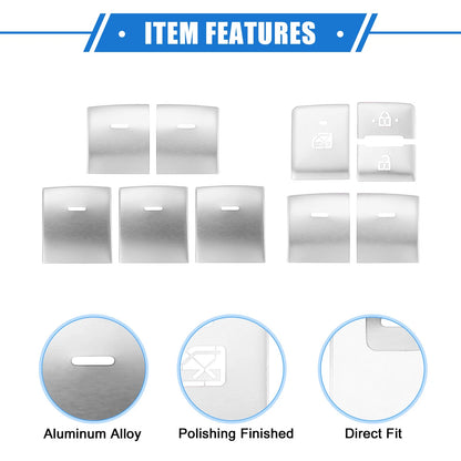 10 x Car Window Switch Button Covers for Toyota Highlander (2020-2022)