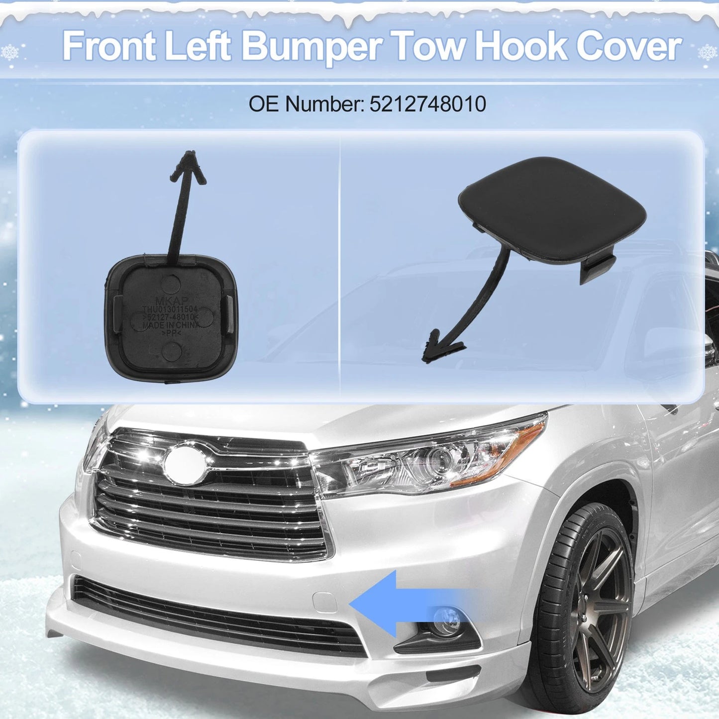 Left Front Tow Hook Cover for Toyota Highlander (2004-2007)