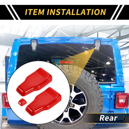 Rear Tail Door Window Hinge Wiper Nozzle Cover Trim for Jeep