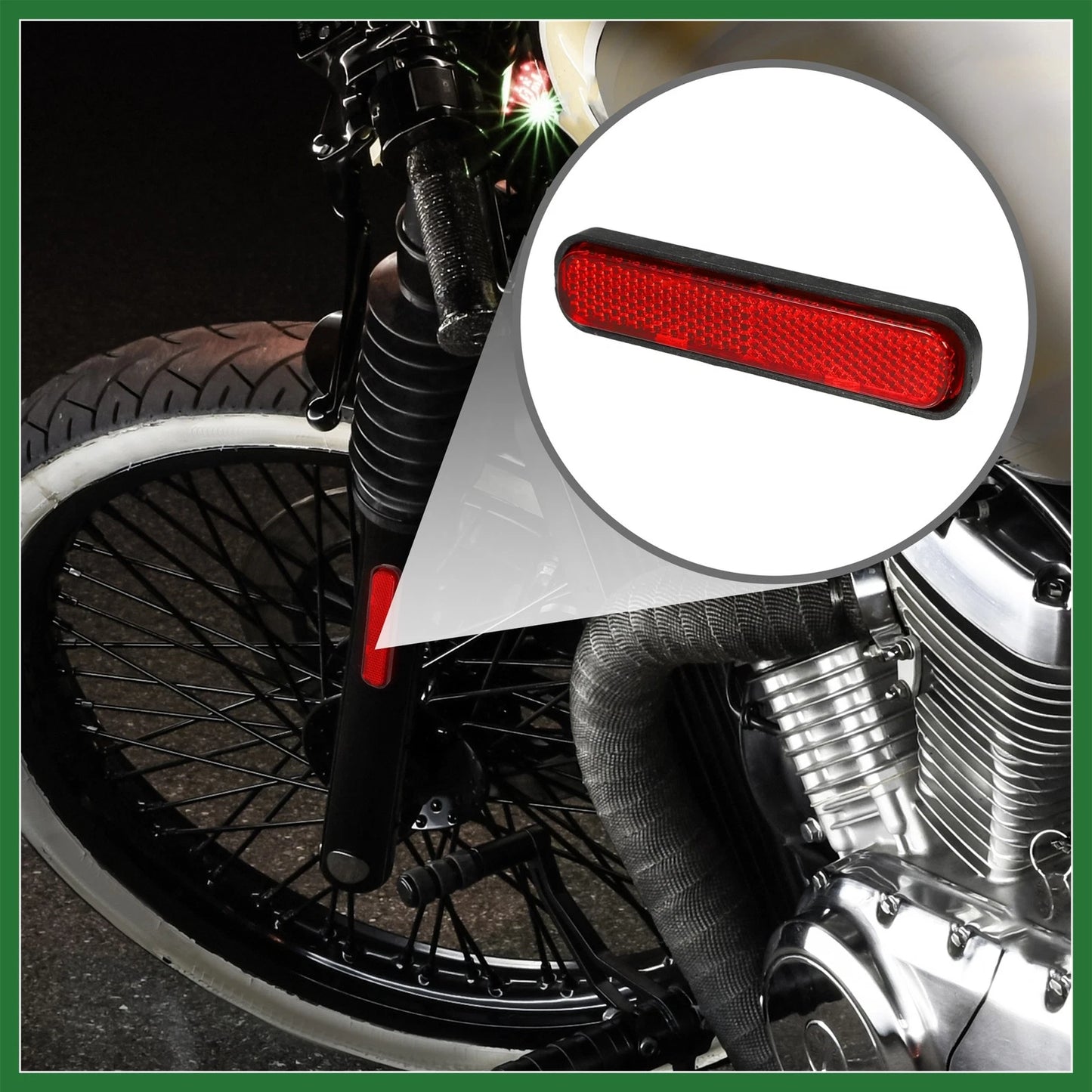 5pcs 3.66x0.83in Reflector Oval for Motorbike Bike Safety Red
